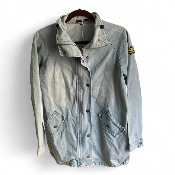 Jean Parka Gooby K-S Patrol Commanding Officer Patch- Light Denim- Collared - Picture 1 of 3